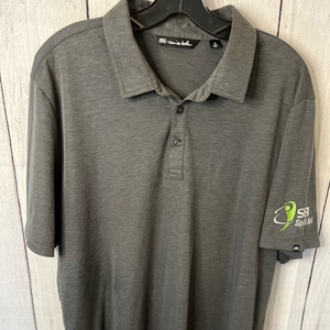 Travis Matthew Polo Shirt Men's Adult XL Grey Short Sleeve Embroidered Logo‎